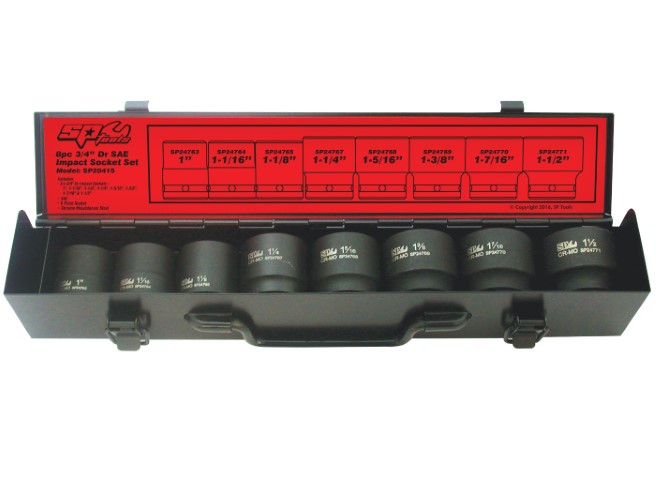 SP - 8PC 3/4 DR 6PT SAE IMPACT SOCKET SET 